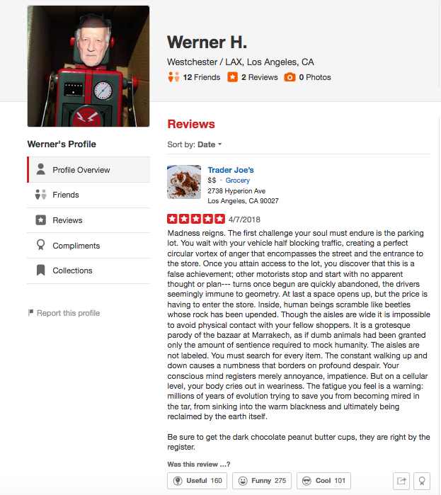 Werner Herzog reviews Trader Joe’s