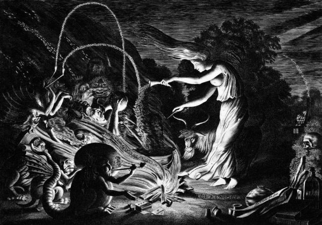 Hex the Patriarchy (The Witch (Night Piece) Engraving 1626, Jan van de Velde. Image via CC0 Cleveland Museum of Art. ) #Vote #Kamala #cats